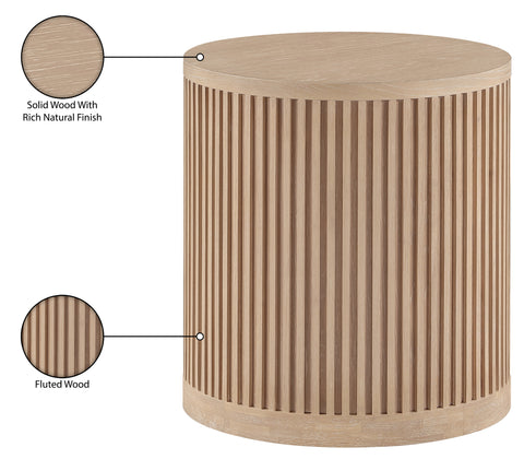 Opal Natural Oak Veneer And Solid Wood End Table, 1 Piece (Style 2)