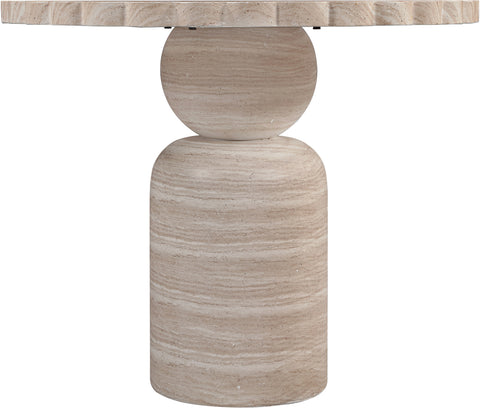 Darcy 36" Travertine Concrete Indoor / Outdoor Dining Table, 1 Piece