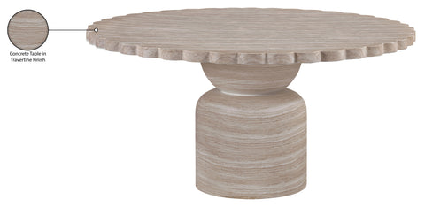 Darcy 60" Travertine Concrete Indoor / Outdoor Dining Table, 1 Piece