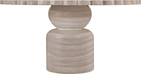 Darcy 60" Travertine Concrete Indoor / Outdoor Dining Table, 1 Piece