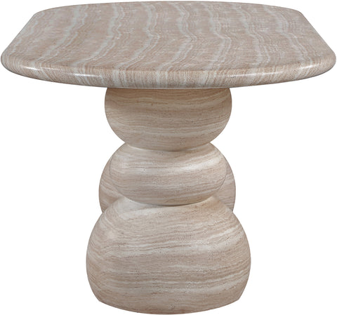Sage 78.75" Travertine Concrete Indoor / Outdoor Dining Table, 1 Piece