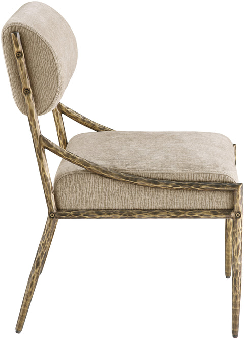 Jessa Beige Chenille Fabric Upholstered Dining Side Chair, 2-Piece
