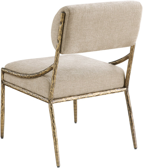 Jessa Beige Chenille Fabric Upholstered Dining Side Chair, 2-Piece