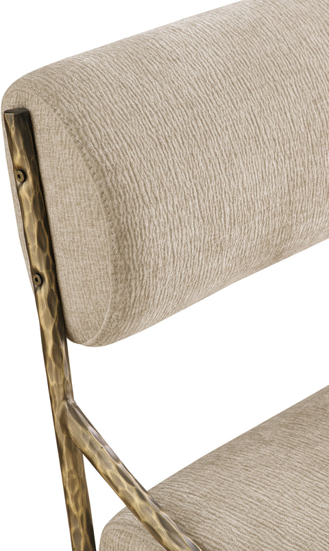 Jessa Beige Chenille Fabric Upholstered Dining Side Chair, 2-Piece