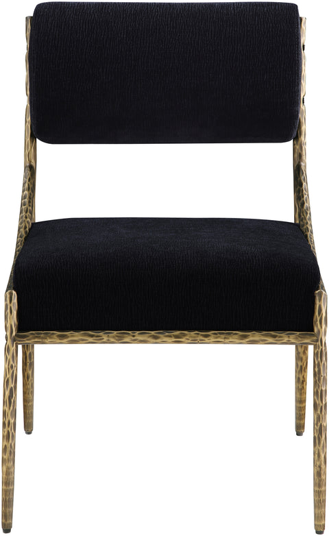 Jessa Black Chenille Fabric Upholstered Dining Side Chair, 2-Piece