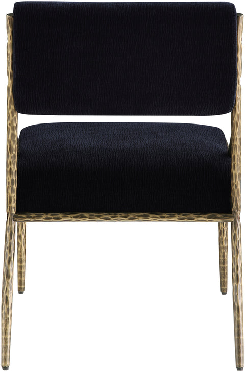 Jessa Black Chenille Fabric Upholstered Dining Side Chair, 2-Piece