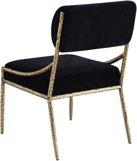 Jessa Black Chenille Fabric Upholstered Dining Side Chair, 2-Piece