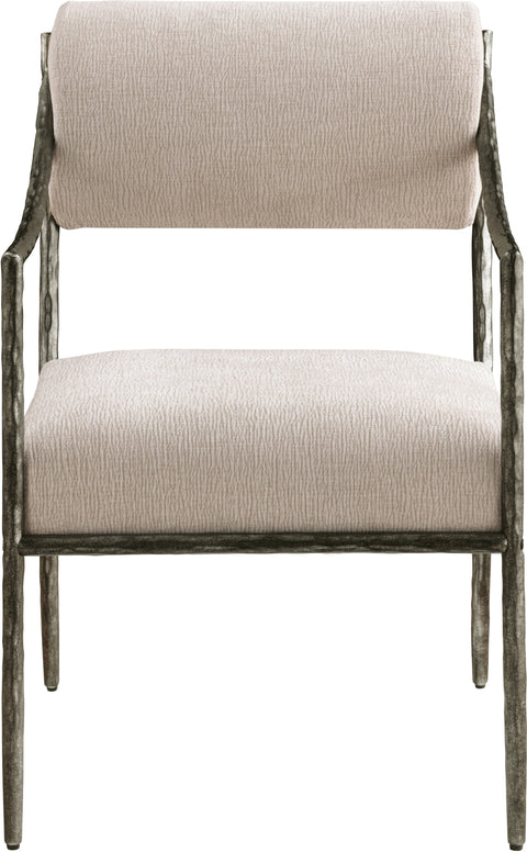 Jessa Beige Chenille Fabric Upholstered Dining Arm Chair, 2-Piece (Style 2)