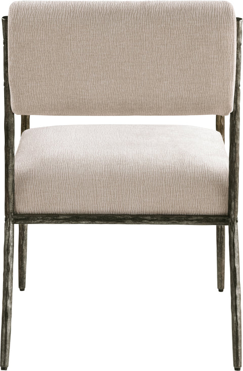 Jessa Beige Chenille Fabric Upholstered Dining Arm Chair, 2-Piece (Style 2)