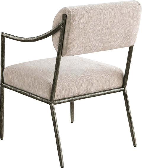 Jessa Beige Chenille Fabric Upholstered Dining Arm Chair, 2-Piece (Style 2)