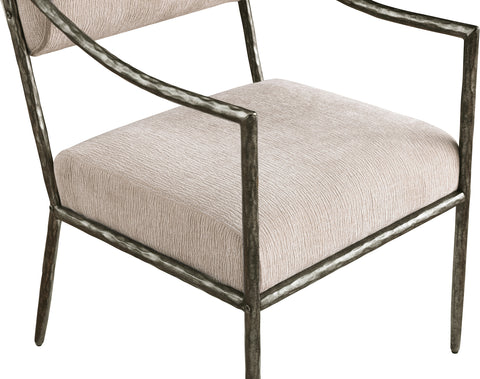 Jessa Beige Chenille Fabric Upholstered Dining Arm Chair, 2-Piece (Style 2)
