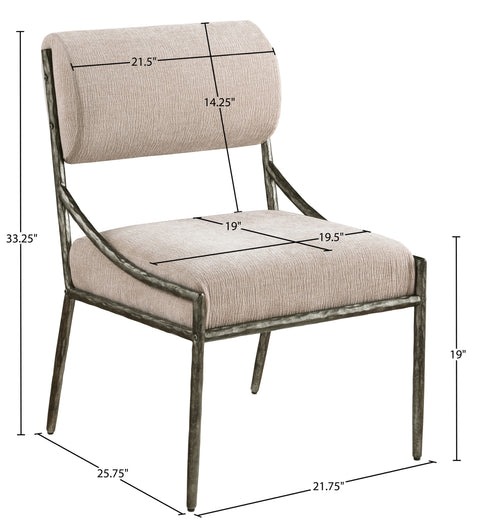 Jessa Beige Chenille Fabric Upholstered Dining Side Chair, 2-Piece (Style 2)