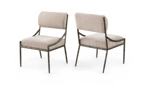 Jessa Beige Chenille Fabric Upholstered Dining Side Chair, 2-Piece (Style 2)