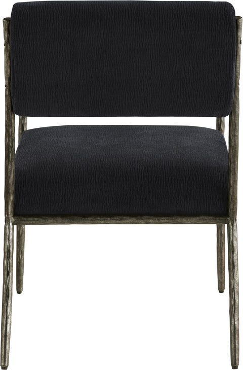 Jessa Black Chenille Fabric Upholstered Dining Arm Chair, 2-Piece (Style 2)