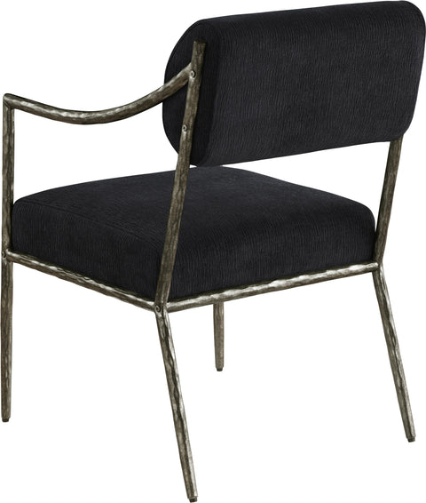 Jessa Black Chenille Fabric Upholstered Dining Arm Chair, 2-Piece (Style 2)