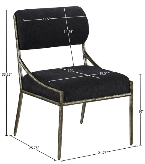 Jessa Black Chenille Fabric Upholstered Dining Side Chair, 2-Piece (Style 2)