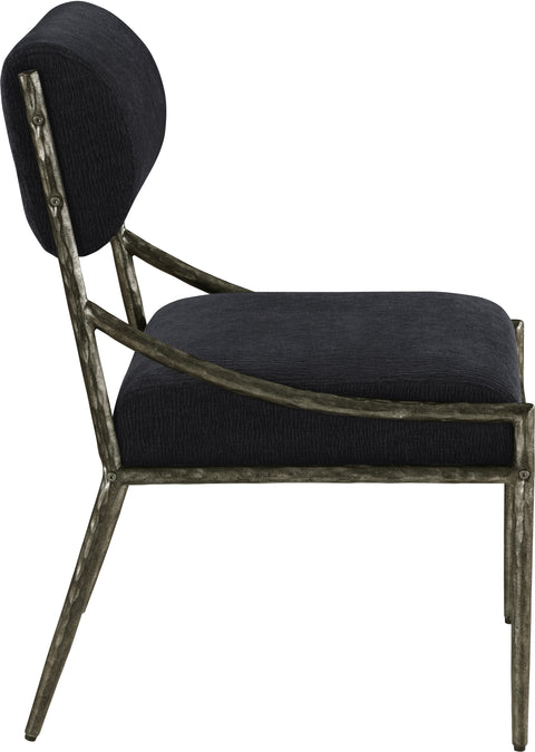 Jessa Black Chenille Fabric Upholstered Dining Side Chair, 2-Piece (Style 2)