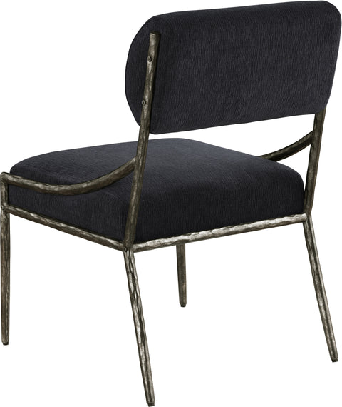 Jessa Black Chenille Fabric Upholstered Dining Side Chair, 2-Piece (Style 2)