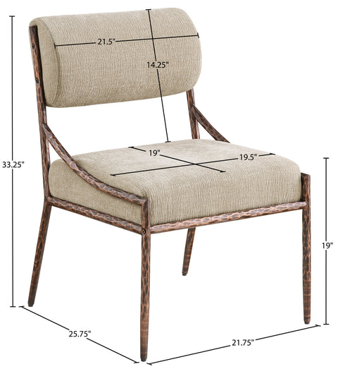 Jessa Beige Chenille Fabric Upholstered Dining Side Chair, 2-Piece (Style 3)