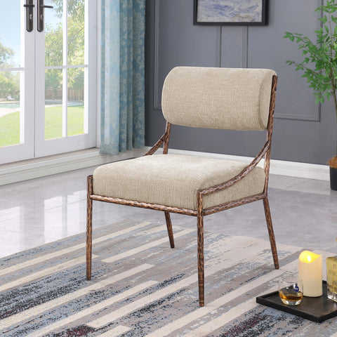 Jessa Beige Chenille Fabric Upholstered Dining Side Chair, 2-Piece (Style 3)