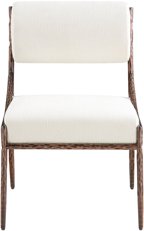 Jessa Cream Chenille Fabric Upholstered Dining Side Chair, 2-Piece (Style 3)