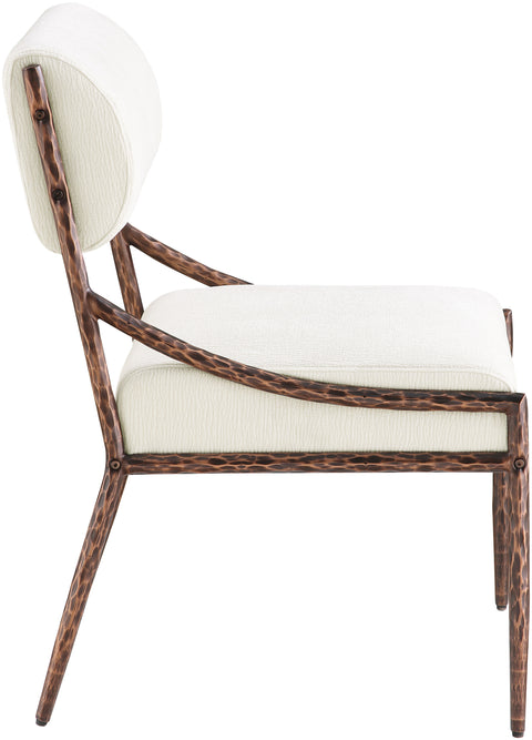 Jessa Cream Chenille Fabric Upholstered Dining Side Chair, 2-Piece (Style 3)