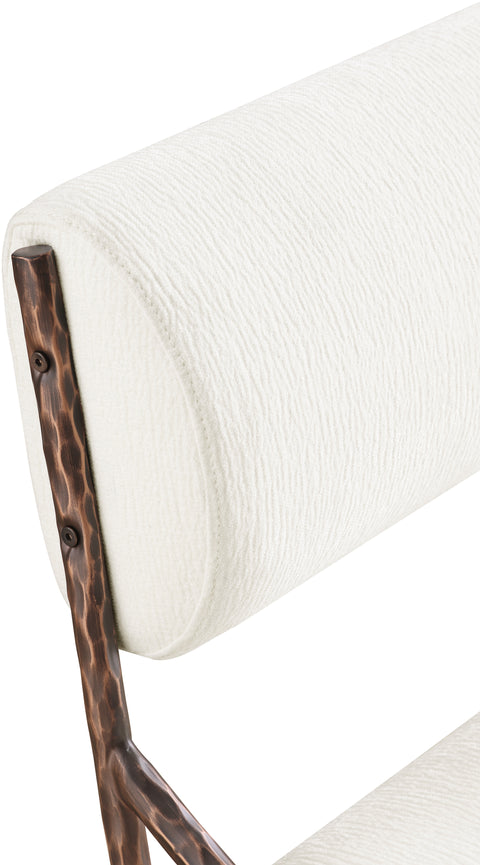 Jessa Cream Chenille Fabric Upholstered Dining Side Chair, 2-Piece (Style 3)