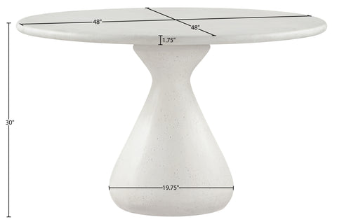 Celeste 48" Cream Concrete Indoor / Outdoor Dining Table, 1 Piece