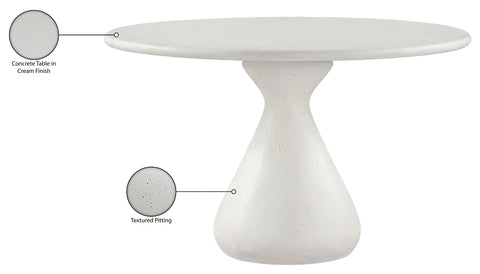 Celeste 48" Cream Concrete Indoor / Outdoor Dining Table, 1 Piece