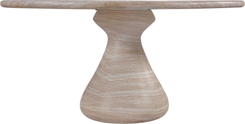 Celeste 60" Travertine Concrete Indoor / Outdoor Dining Table, 1 Piece