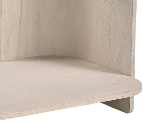 Nova Beige / Cream Genuine Marble And Oak Wood Console Table, 1 Piece
