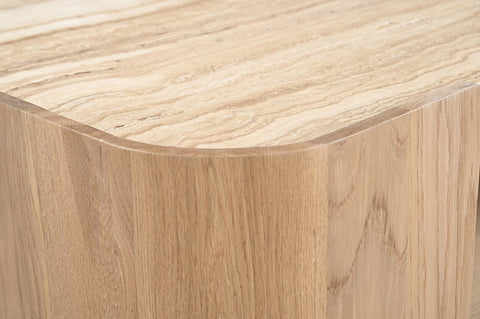 Nova Beige / Natural Genuine Marble And Oak Wood Coffee Table, 1 Piece