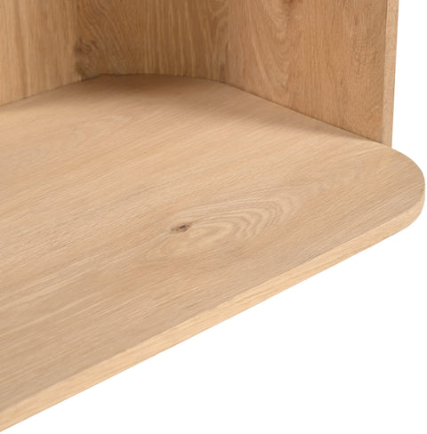Nova Beige / Natural Genuine Marble And Oak Wood Console Table, 1 Piece