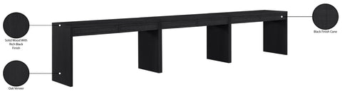 Yara Black Cane, Solid Wood And Oak Veneer Desk, 3-Piece
