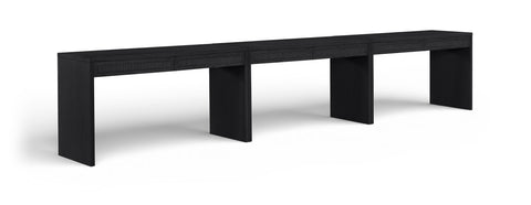 Yara Black Cane, Solid Wood And Oak Veneer Desk, 3-Piece