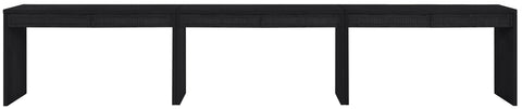 Yara Black Cane, Solid Wood And Oak Veneer Desk, 3-Piece