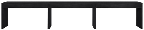 Yara Black Cane, Solid Wood And Oak Veneer Desk, 3-Piece