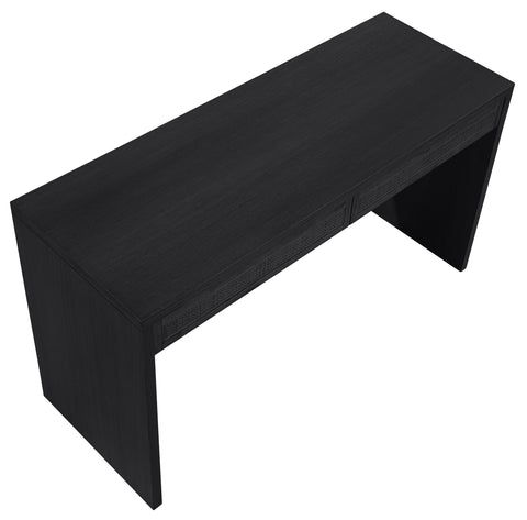 Yara Black Cane, Solid Wood And Oak Veneer Desk, 1 Piece