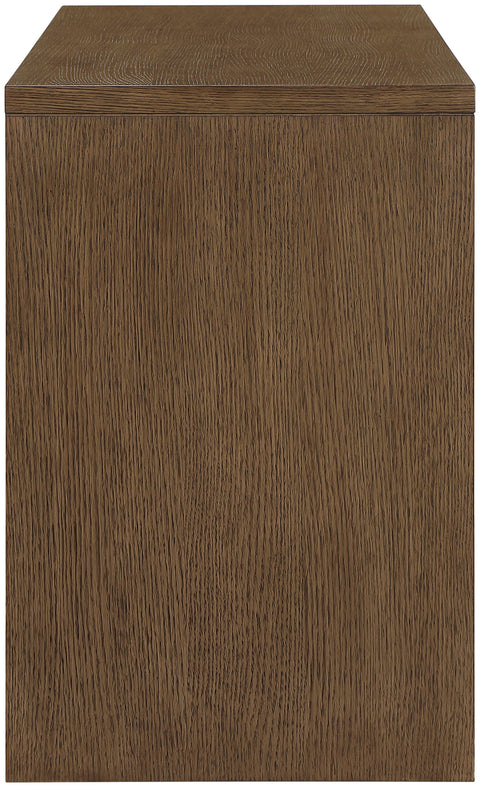 Yara Brown Cane, Solid Wood And Oak Veneer Desk, 1 Piece