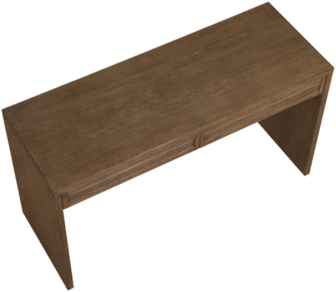 Yara Brown Cane, Solid Wood And Oak Veneer Desk, 1 Piece