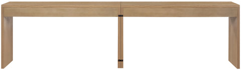 Yara Natural Cane, Solid Wood And Oak Veneer Desk, 2-Piece