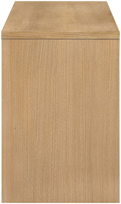 Yara Natural Cane, Solid Wood And Oak Veneer Desk, 1 Piece