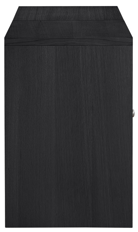 Selene Black Cane, Solid Wood And Oak Veneer Sideboard/Buffet, 2-Piece