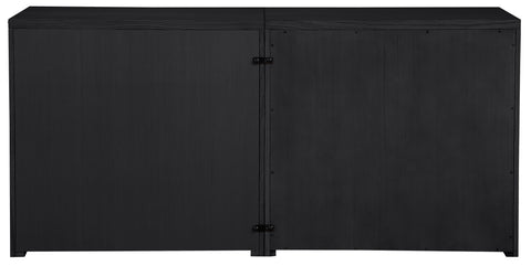 Selene Black Cane, Solid Wood And Oak Veneer Sideboard/Buffet, 2-Piece