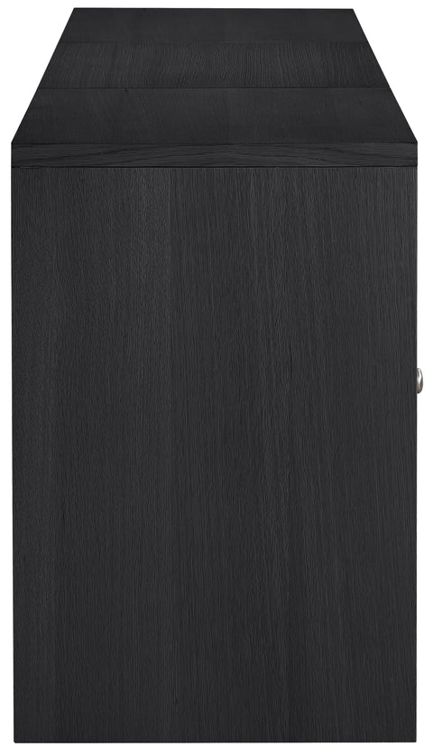 Selene Black Cane, Solid Wood And Oak Veneer Sideboard/Buffet, 3-Piece