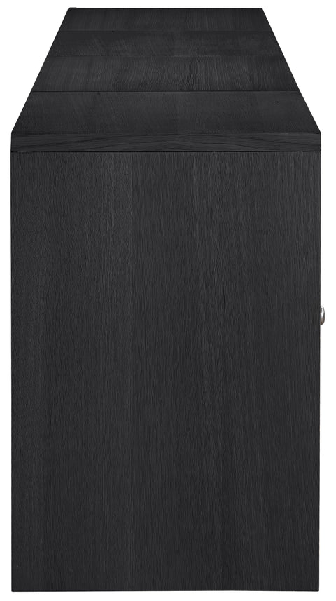 Selene Black Cane, Solid Wood And Oak Veneer Sideboard/Buffet, 4-Piece