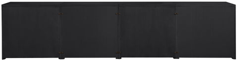 Selene Black Cane, Solid Wood And Oak Veneer Sideboard/Buffet, 4-Piece
