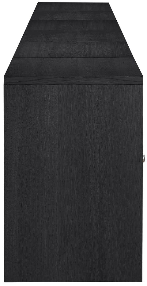 Selene Black Cane, Solid Wood And Oak Veneer Sideboard/Buffet, 5-Piece