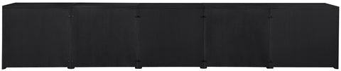 Selene Black Cane, Solid Wood And Oak Veneer Sideboard/Buffet, 5-Piece