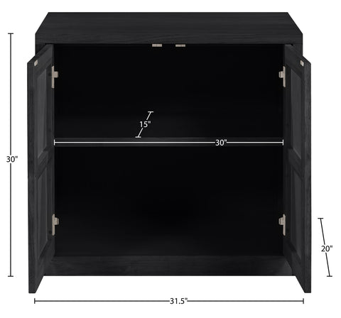 Selene Black Cane, Solid Wood And Oak Veneer Sideboard/Buffet, 1 Piece